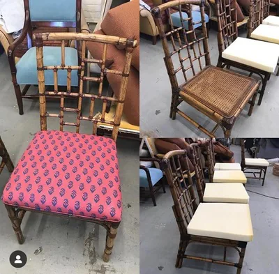 Vintage bamboo chairs restored, New York, NY, by NYC Reupholstery